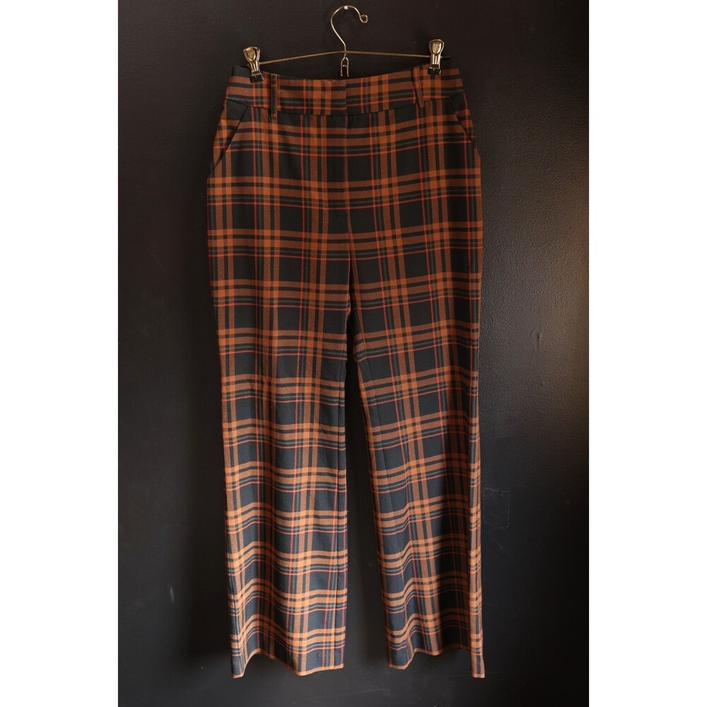 NWT Gibson Latimer Brown Rust Plaid Trousers 6 Dark Academia Halloween Colors